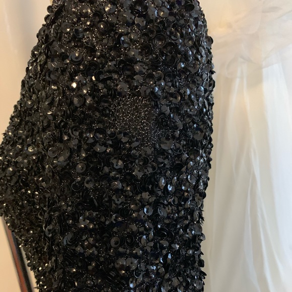 3.1 PHILLIP LIM Black Sequin Embellished Cutout Dress Size 6 Short Sleeve - Picture 3 of 15